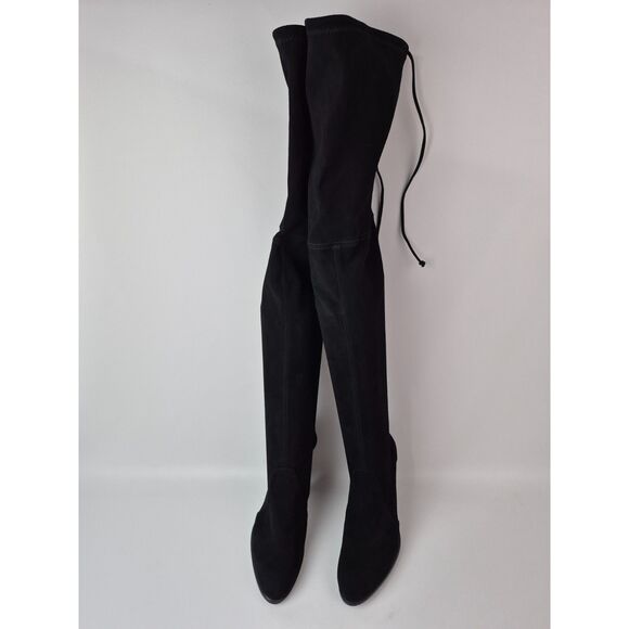 Stuart Weitzman Women's Black Highland Heel Suede Over The Knee Boots Size 7 B - Picture 1 of 7